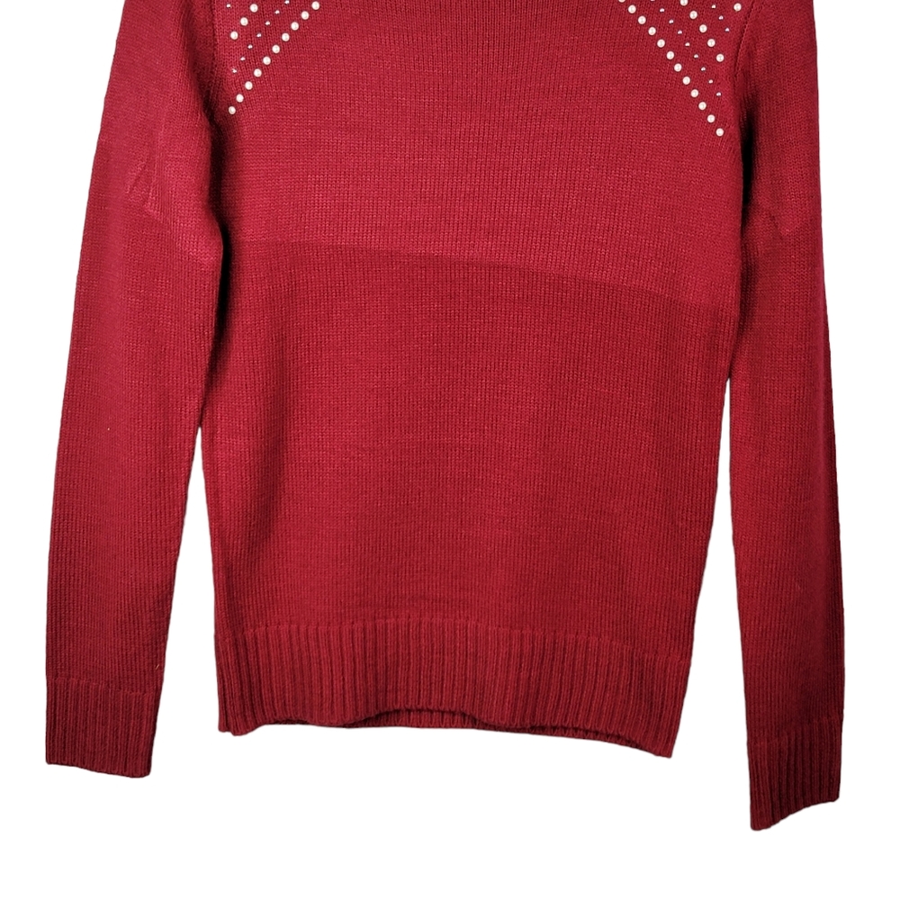 Juicy Couture Red Mock Neck Studded Light Weight 3 Seasons Streetwear Sweater XS - Picture 2 of 12